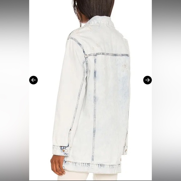 Free People Destroyed Long & Lean Trucker Jacket - Picture 3 of 8